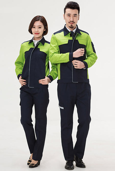 時(shí)尚長袖果綠色春秋工作服定做款式圖片