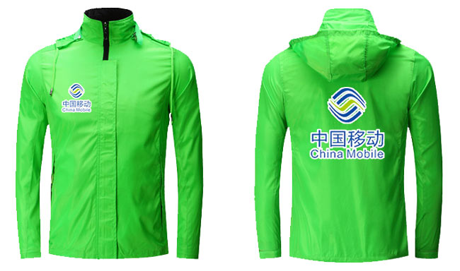 促銷風衣工服訂制背后款式及LOGO效果圖