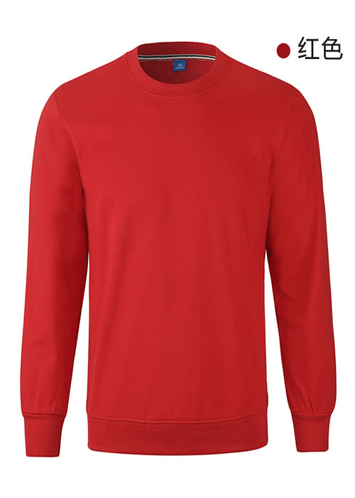 紅色薄款長袖圓領線圈衛衣訂做